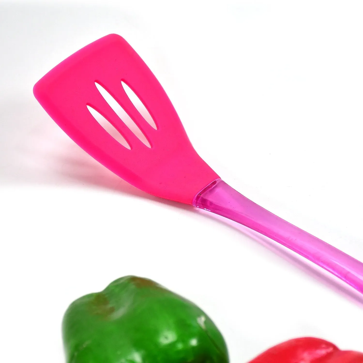 2755 KITCHEN TURNER HEAT RESISTANT SILICONE NON-STICK SILICONE TURNER GRIP WITH LONG HANDLE COOKING TURNER