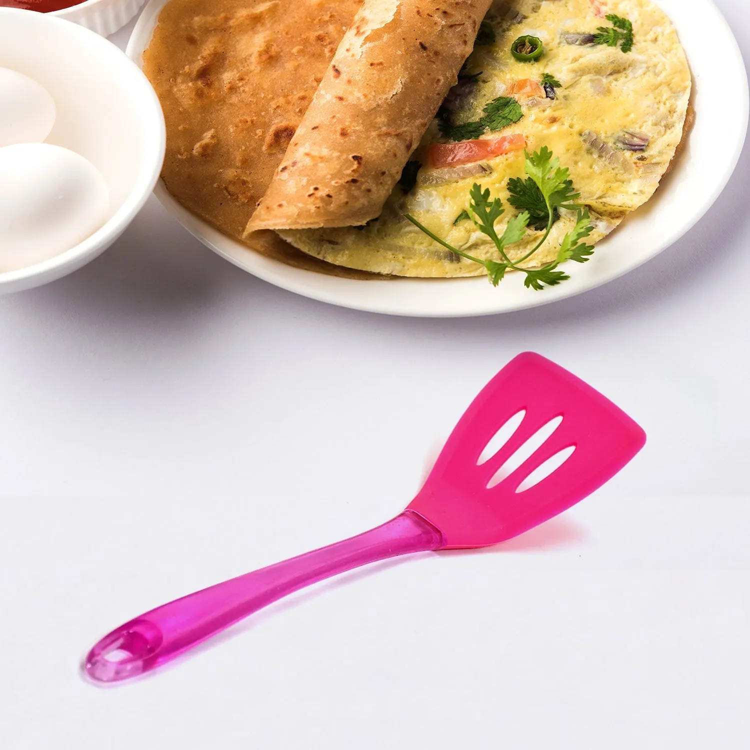 2755 KITCHEN TURNER HEAT RESISTANT SILICONE NON-STICK SILICONE TURNER GRIP WITH LONG HANDLE COOKING TURNER