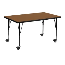 30x48 REC Oak Activity Table XU-A3048-REC-OAK-H-P-CAS-GG