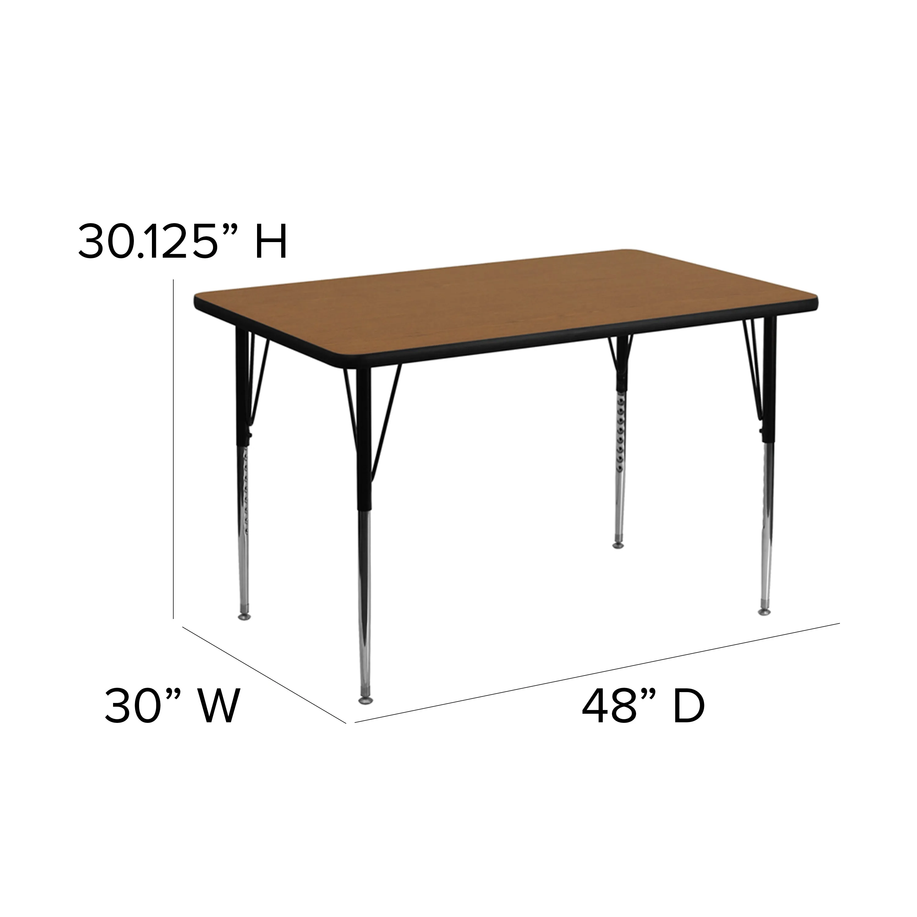 30x48 REC Oak Activity Table XU-A3048-REC-OAK-T-A-GG