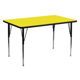 30x60 Yellow Activity Table XU-A3060-REC-YEL-H-A-GG