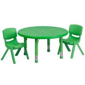 33RD Green Activity Table Set YU-YCX-0073-2-ROUND-TBL-GREEN-R-GG