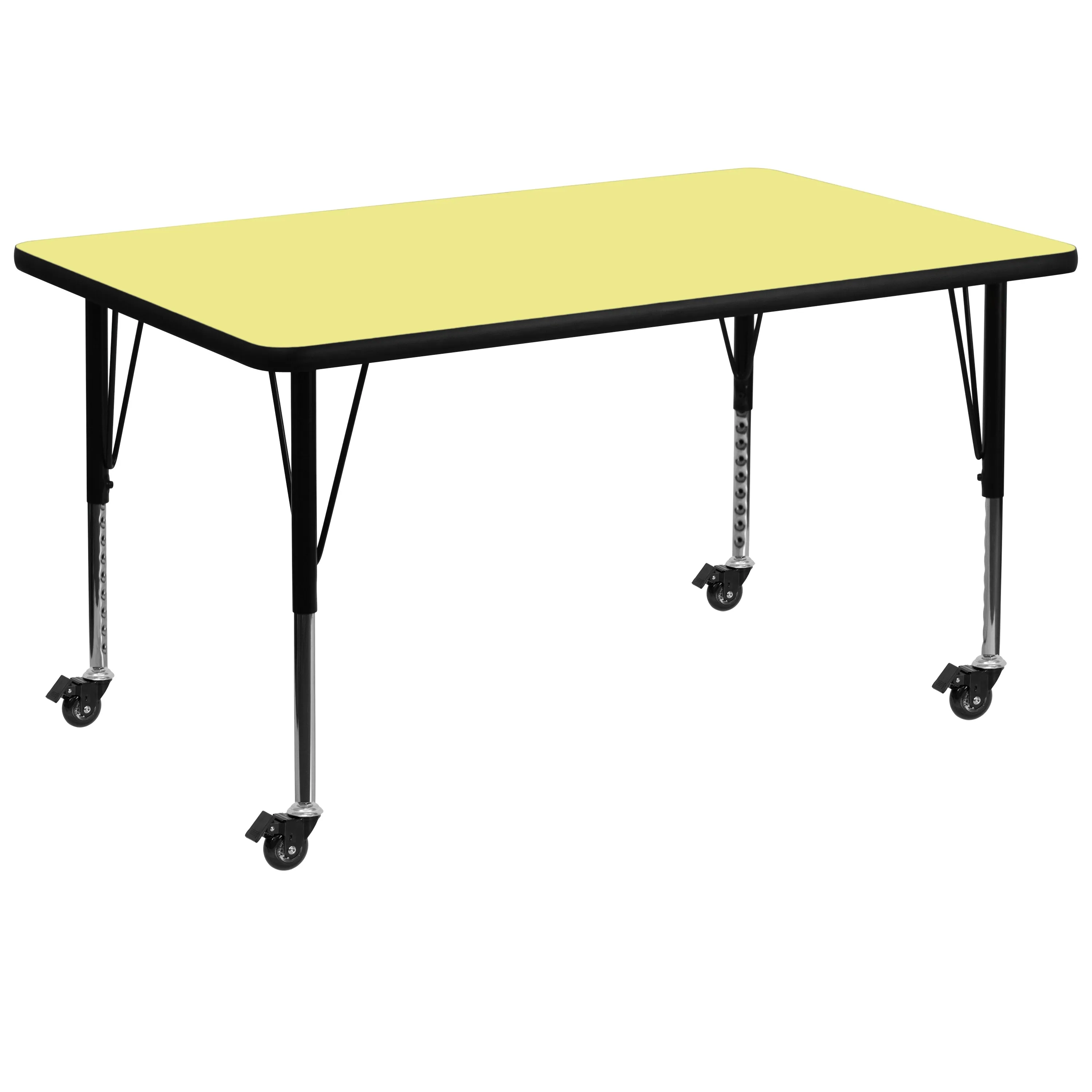 36x72 Yellow Activity Table XU-A3672-REC-YEL-T-P-CAS-GG