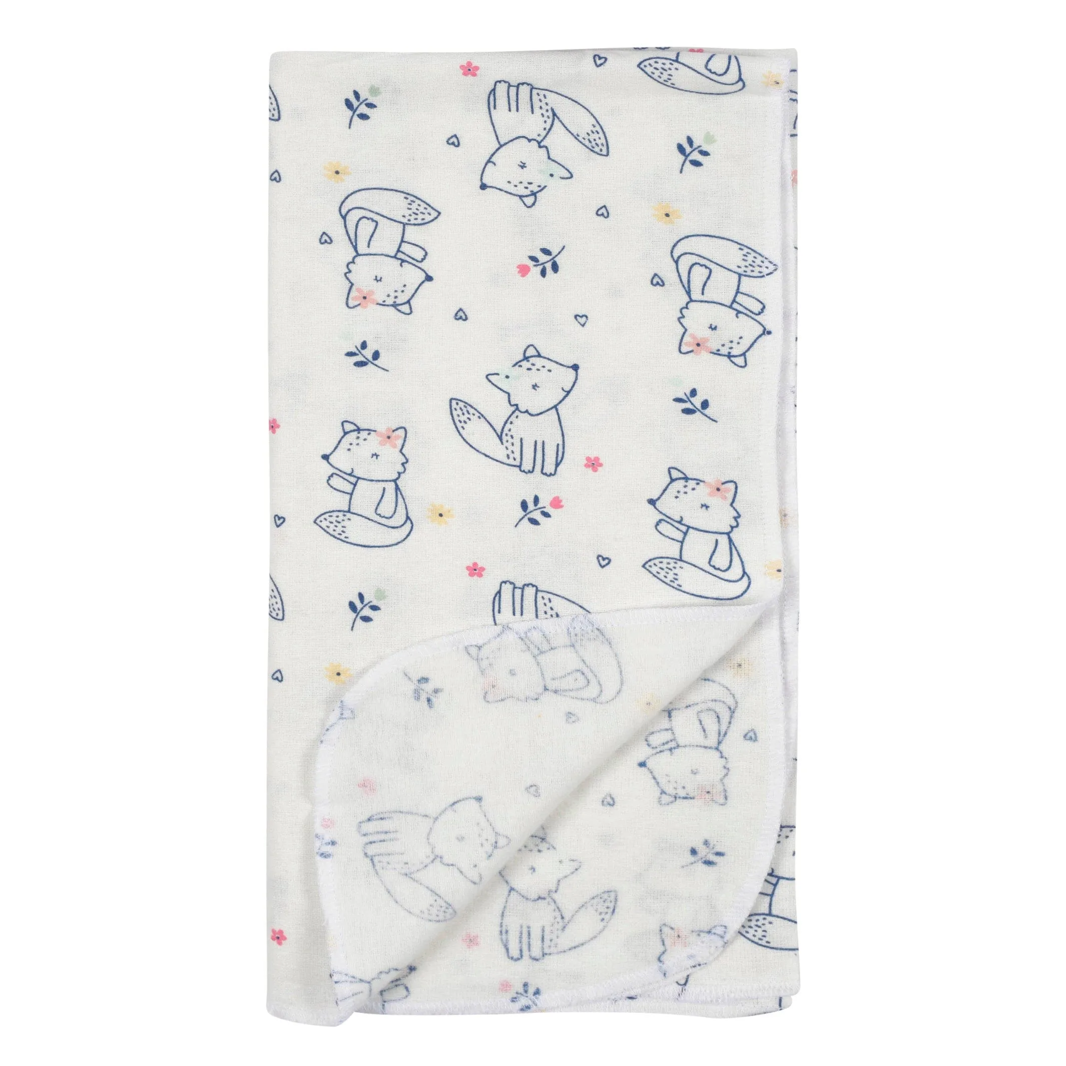 4-Pack Baby Girls Fox Flannel Blankets