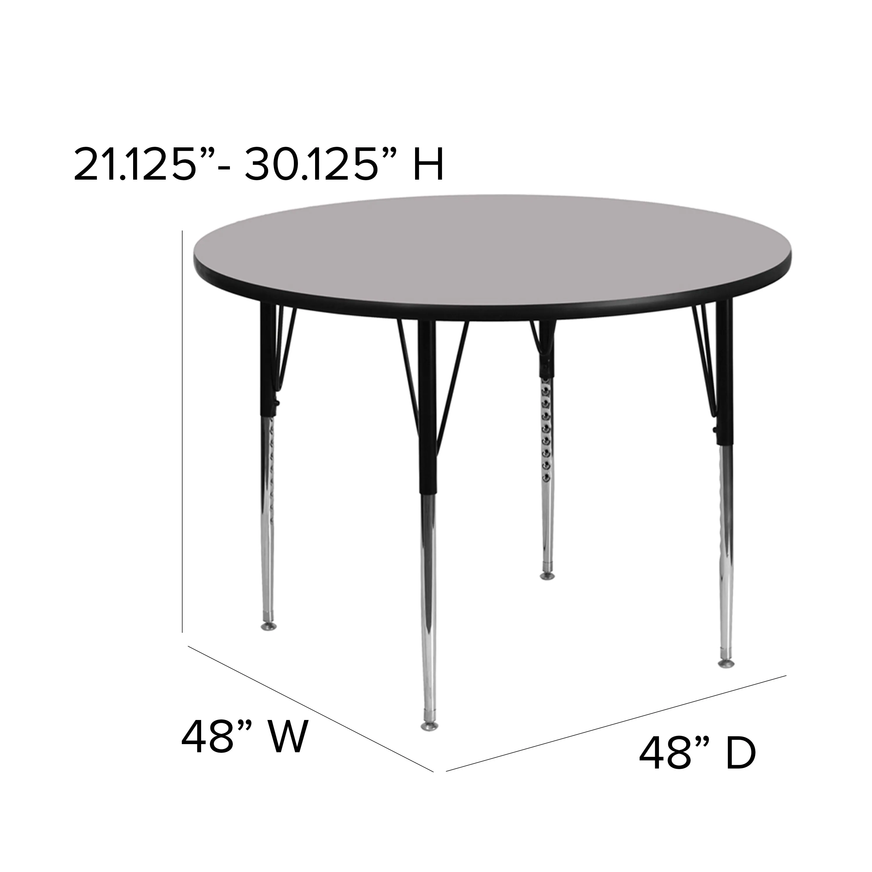 48 RND Grey Activity Table XU-A48-RND-GY-T-A-GG