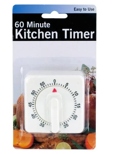 60 Minute Manual Dial Kitchen Timer (Available in a pack of 6)