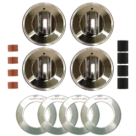 8224 Universal 4 Pack Chrome Replacement Knob Kit Gas Stove