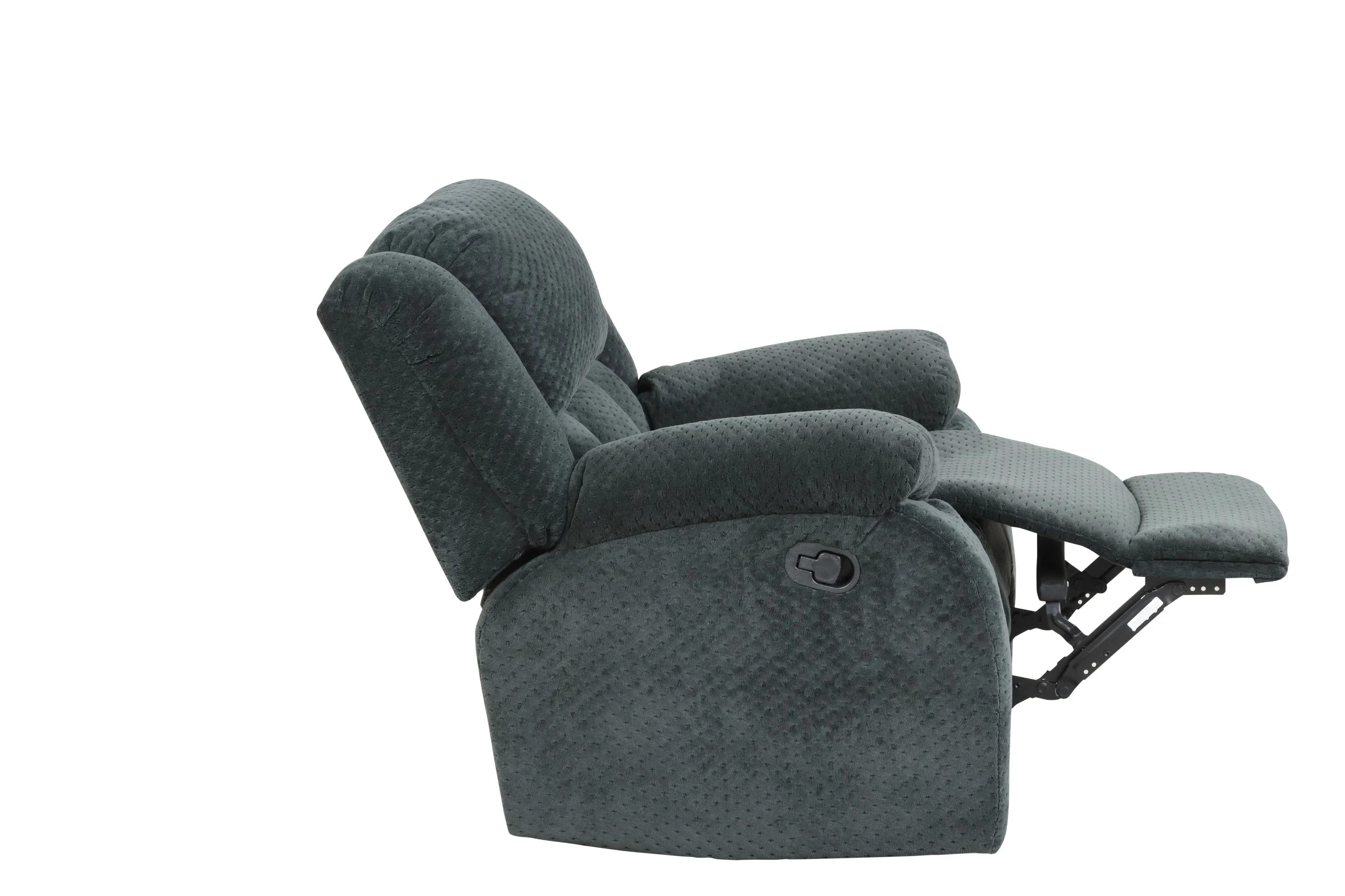 Armada Manual Recliner Chair Made with Chenille Fabric in Green