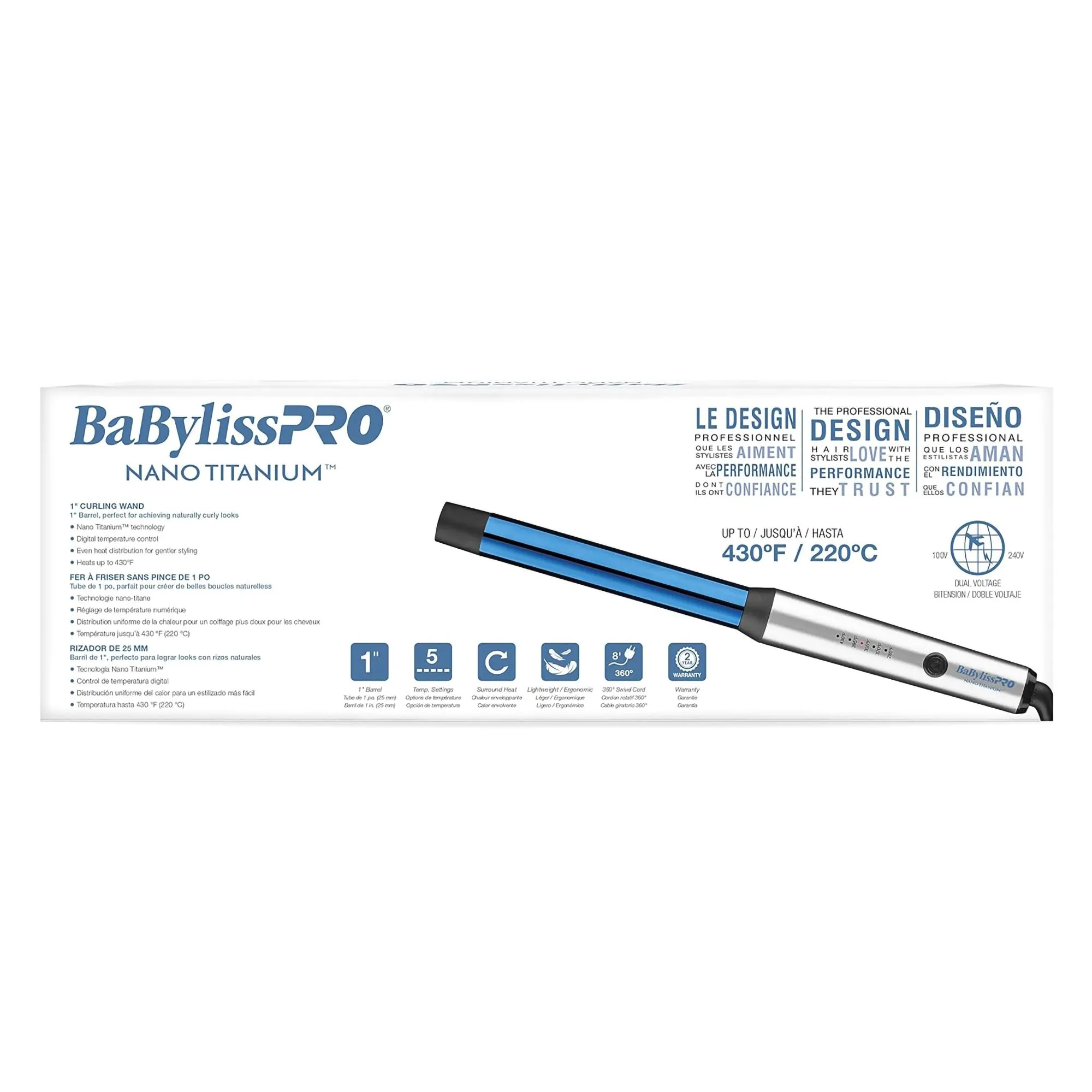 Babylisspro Nano Titanium 1" Curling Iron - Item No. BNTW100NUC