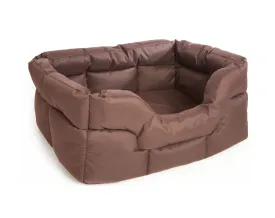 Brown Country Heavy Duty Waterproof Rectangular Drop Front Dog Beds by P&L