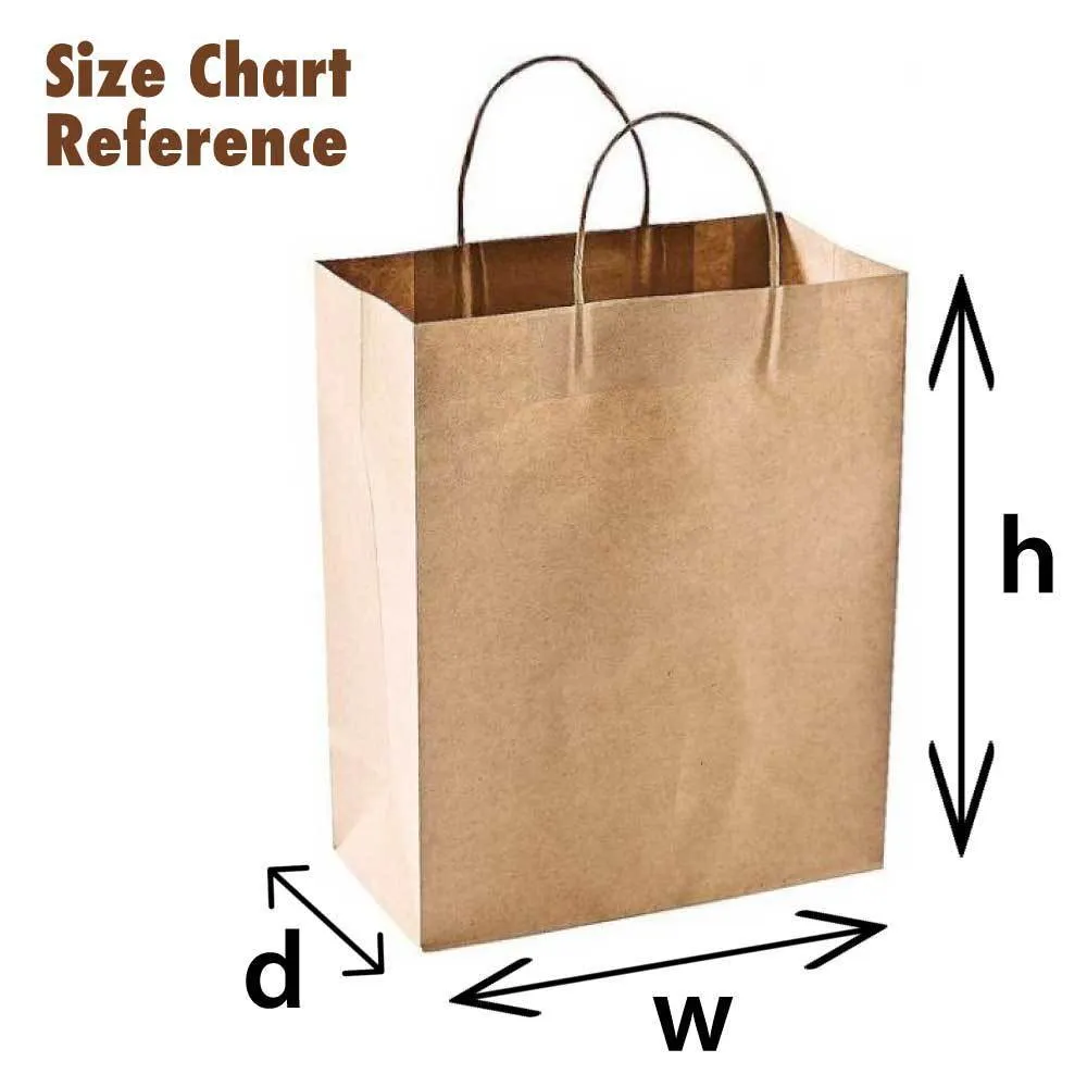 Brown Paper Bags - Kraft Eco Recyclable Reusable Gift Carry Shopping Retail