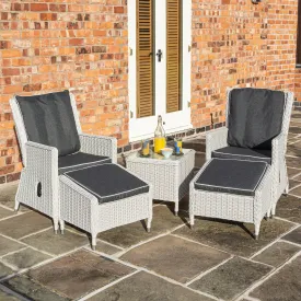 Burley Rattan- Lounge Set- Reclining Chairs- Charcoal Grey