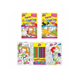 Children's Travel Colouring Set - Assorted Designs Portable Art Kit Kids Craft Fun