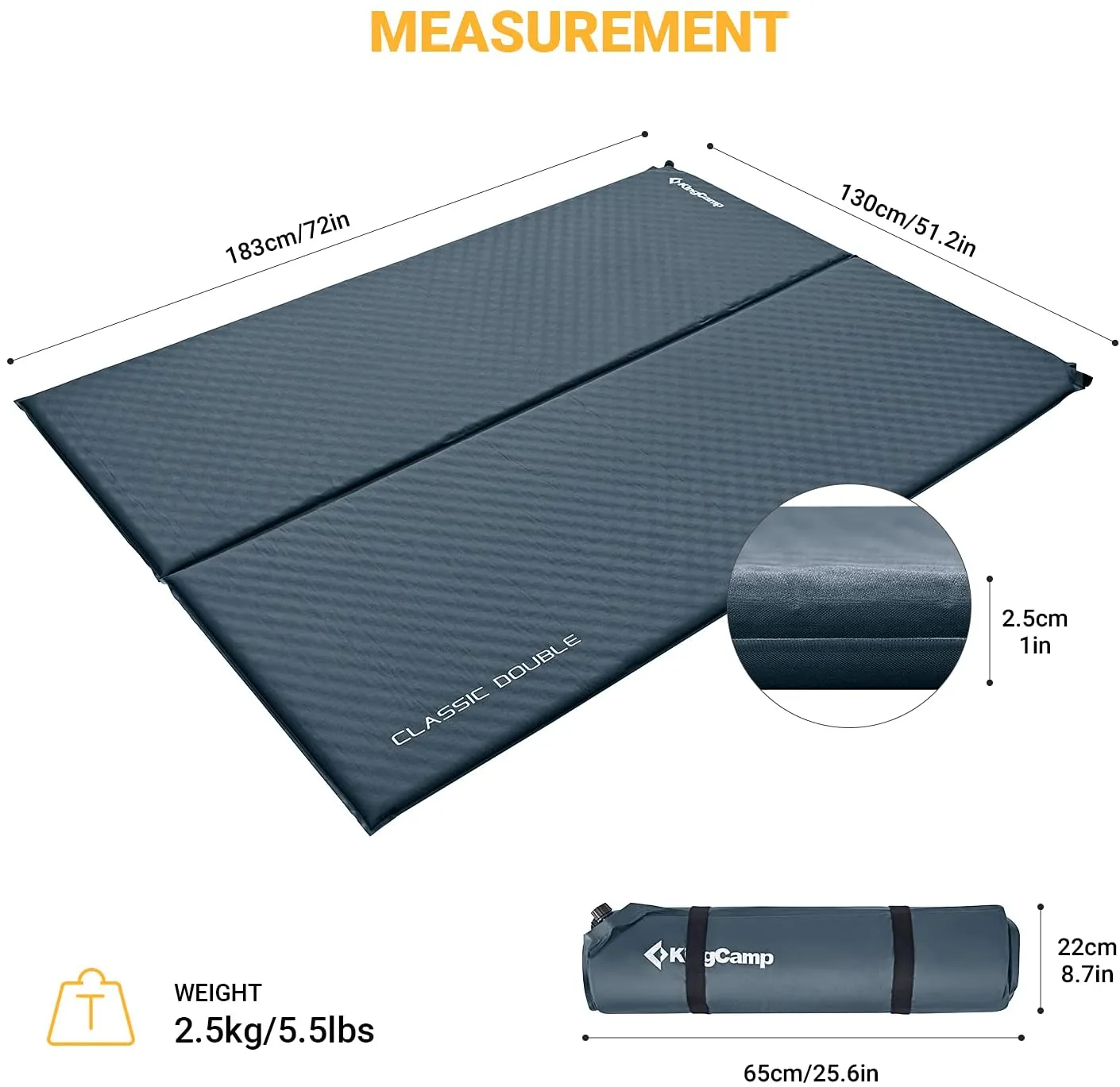 KingCamp Self-Inflating Double Ultralight Sleeping Mat