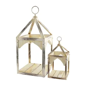 Metal & Wood Lantern -2 Sizes