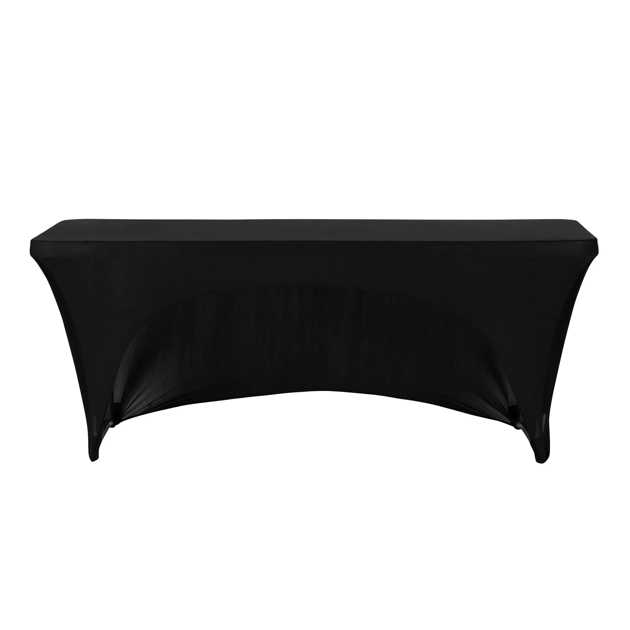 Open Back Stretch Spandex Table Cover 6 FT Rectangular - Black