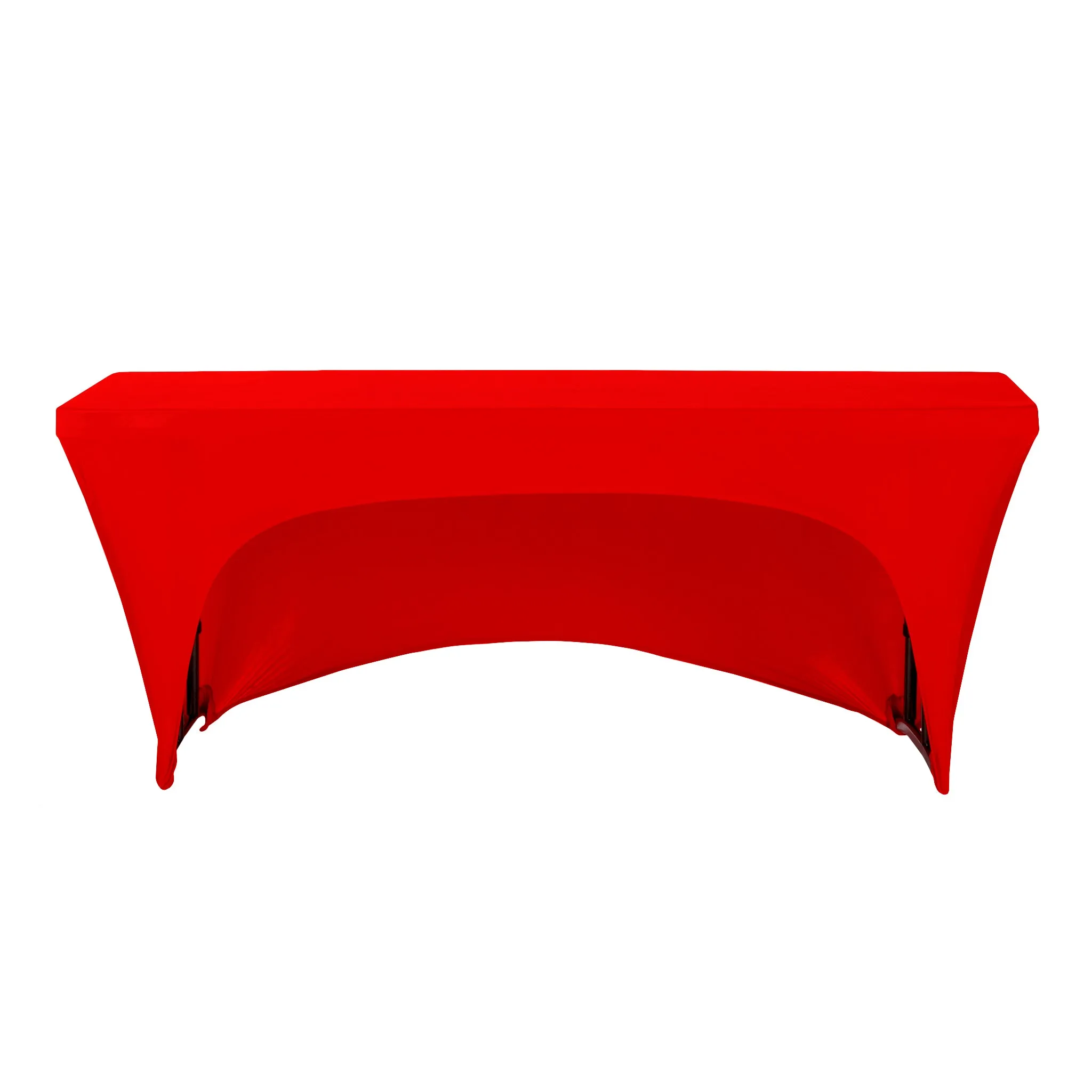 Open Back Stretch Spandex Table Cover 6 FT Rectangular - Red