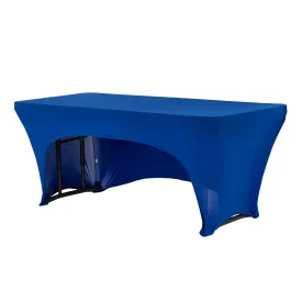 Open Back Stretch Spandex Table Cover 6 FT Rectangular - Royal Blue