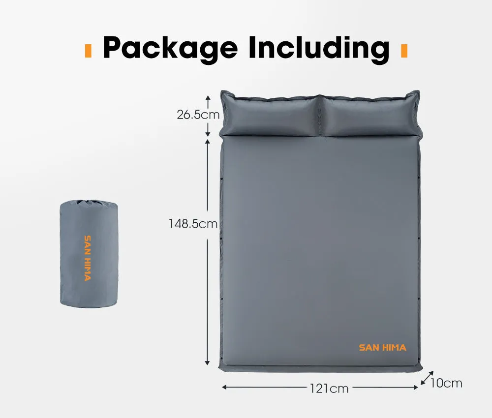 San Hima Self Inflating Mattress 10cm Sleeping Mat Camping Hiking Air Bed Double