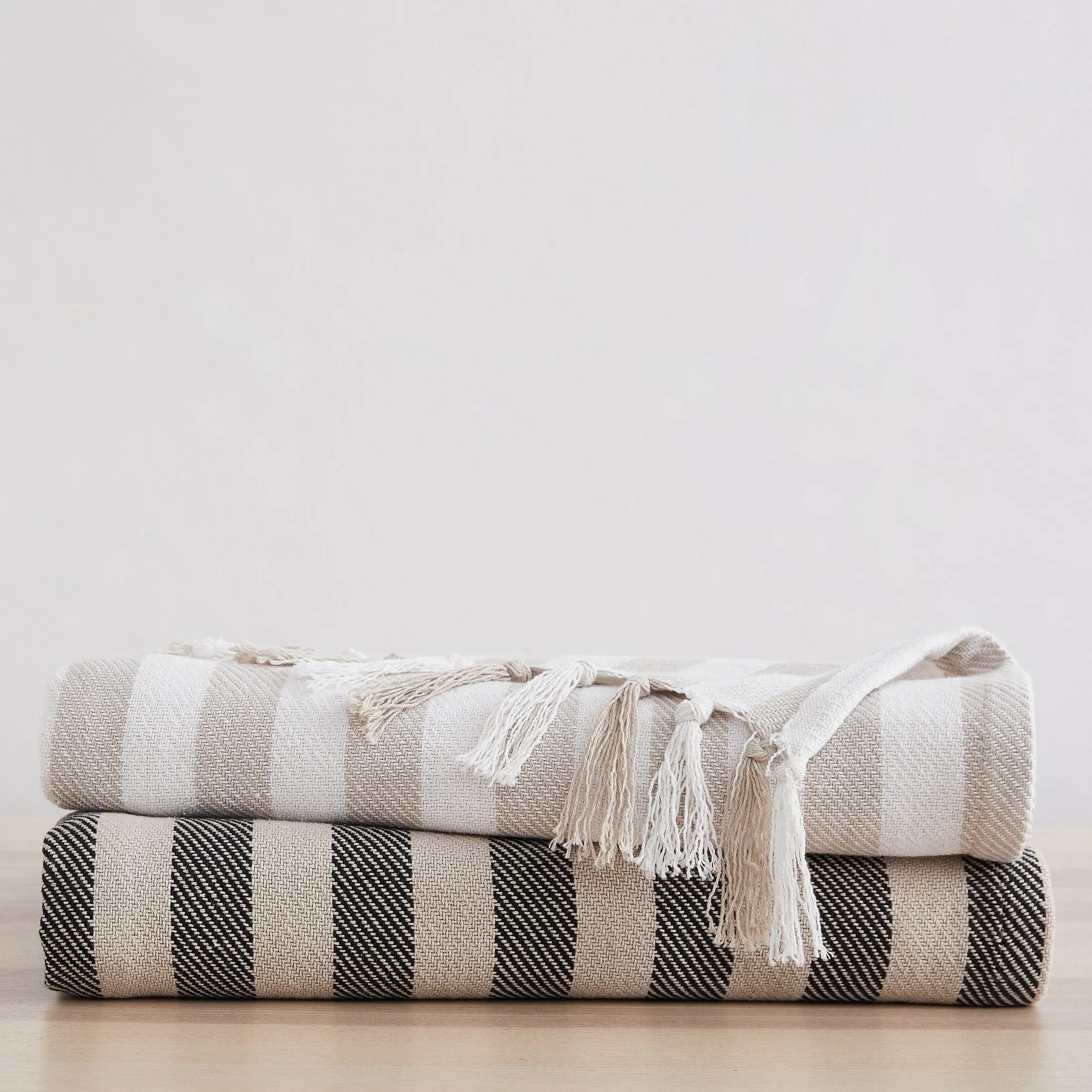 Striped Cotton Blankets and Throws