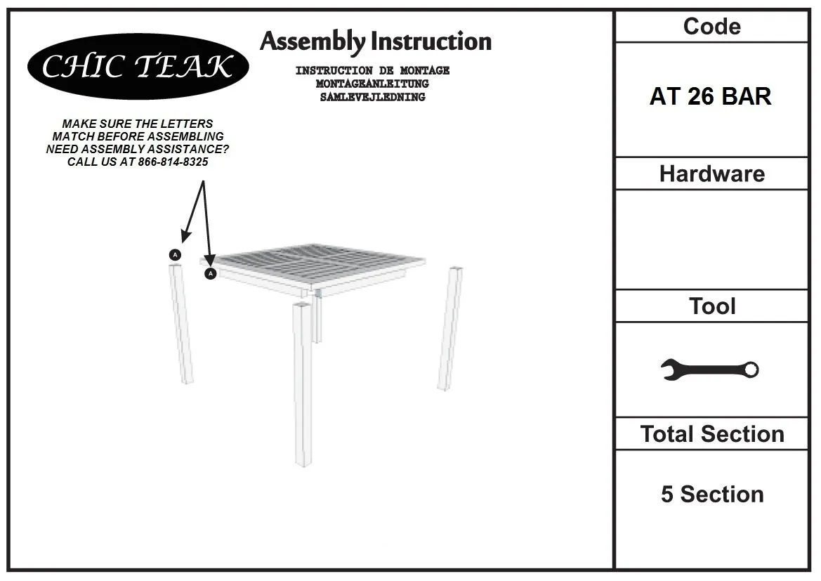 Teak Wood Maldives Rectangular Bistro Table, Bar Height (55", 63" and 71" sizes)