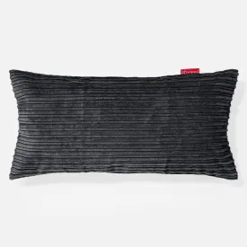 XL Rectangular Support Cushion Cover 40 x 70cm - Cord Black